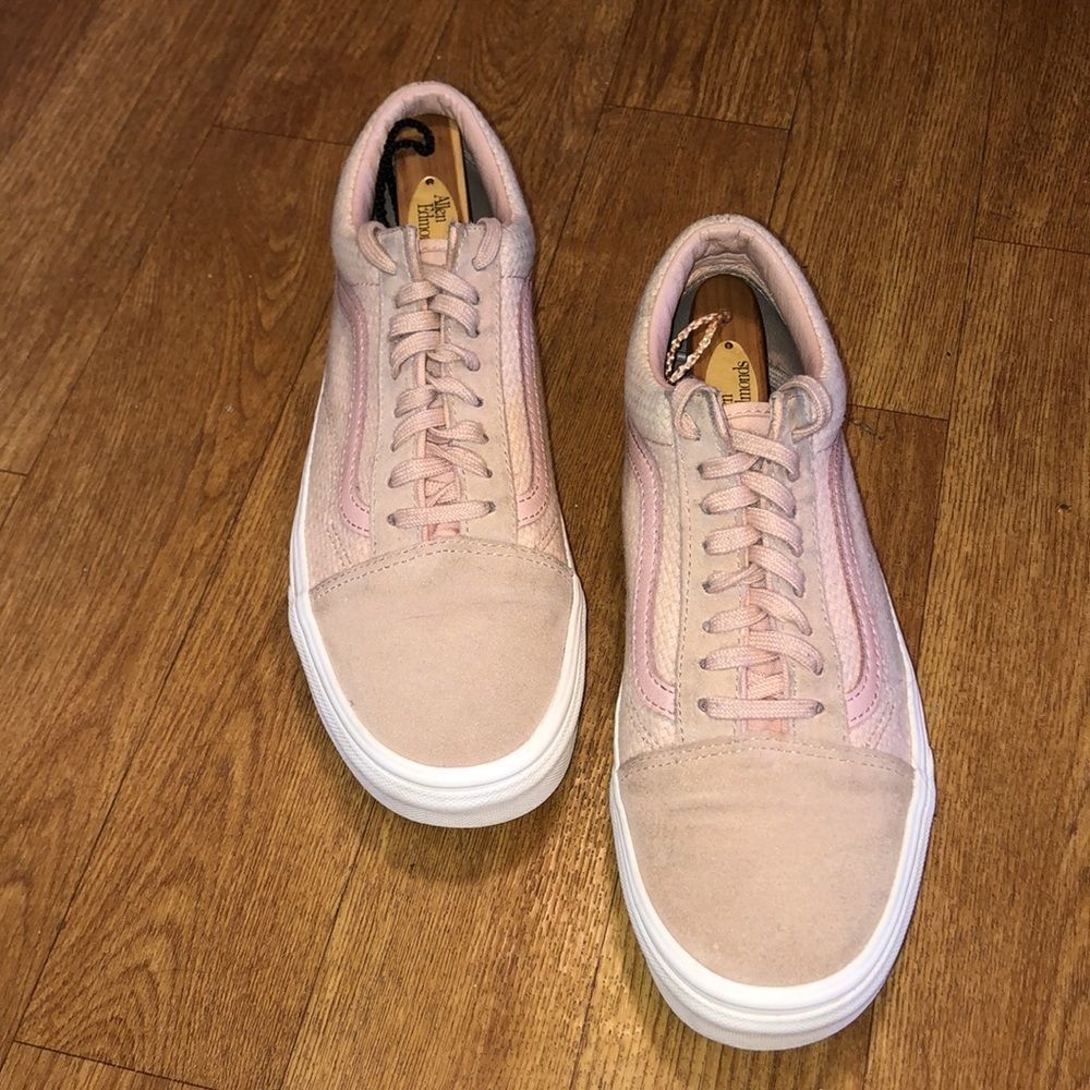Pink Old Skool Woven & Suede Vans - Picture 2 of 6